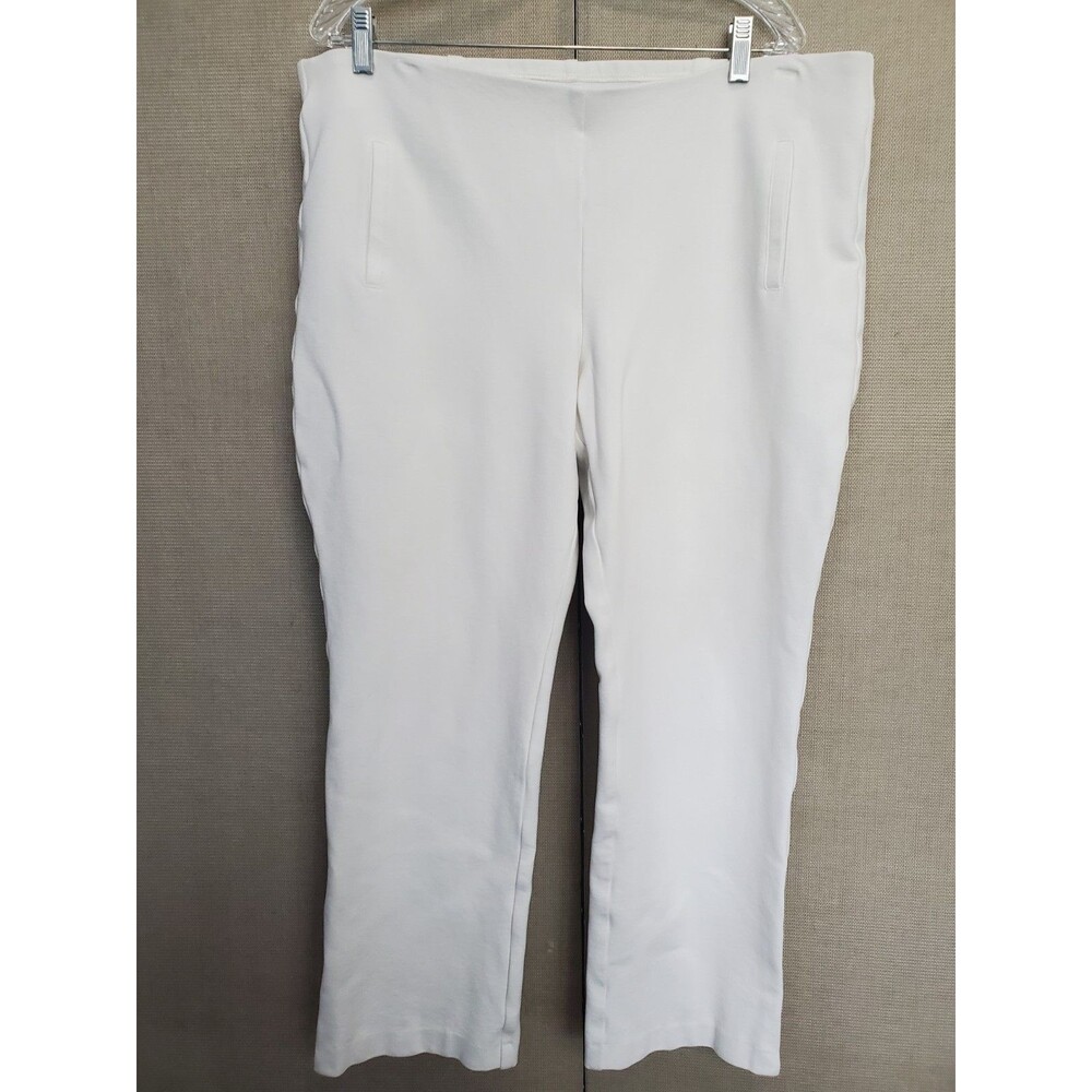 Chico’s Juliet White Knit Pull-On Tapered Pants Size 3 (XL)